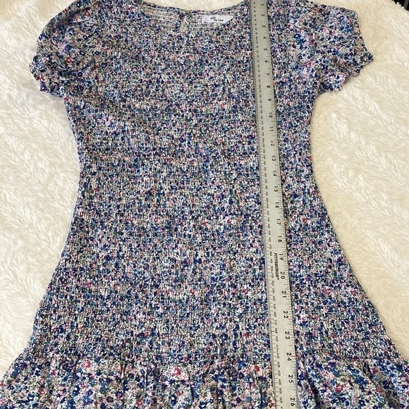 Edit by Nine puff sleeve smocked mini dress NWT blue floral - Picture 10 of 13